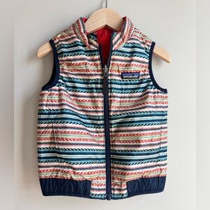 Patagonia Reversible Puffer Vest 2T Tribal Stripe Retro Ski Outdoor Holiday Warm